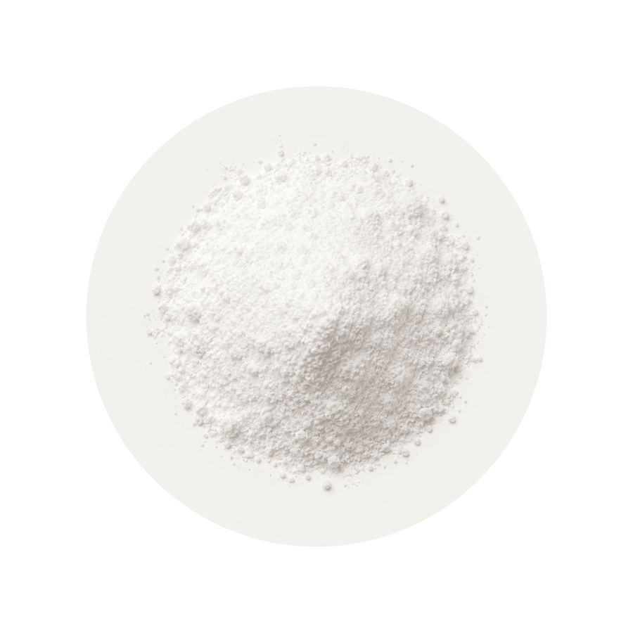 Nicotinamide Riboside ingredient close-up on a cream circular background