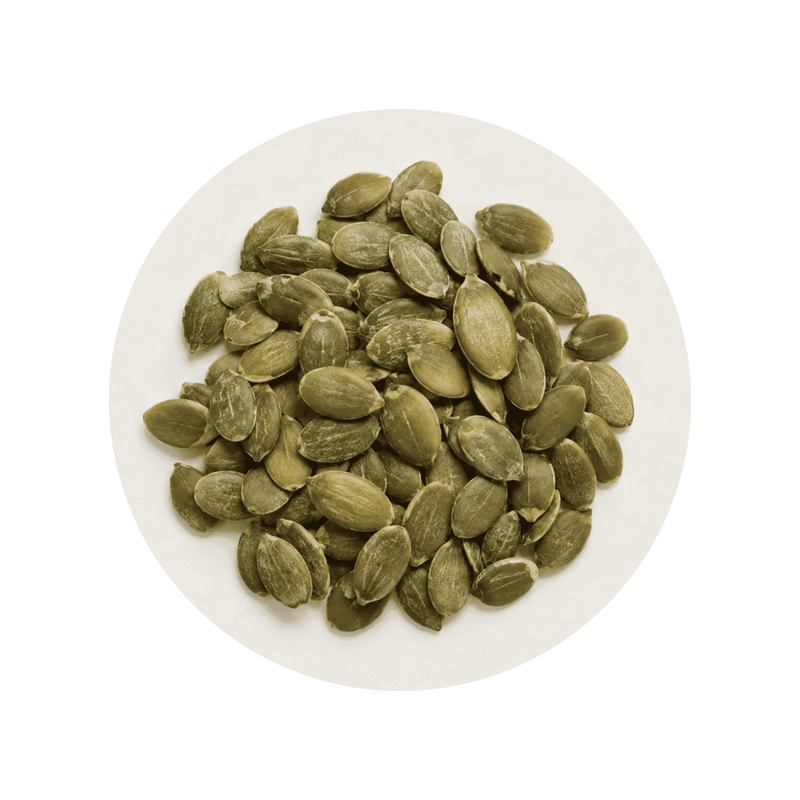 L-Arginine ingredient close-up on a cream circular background