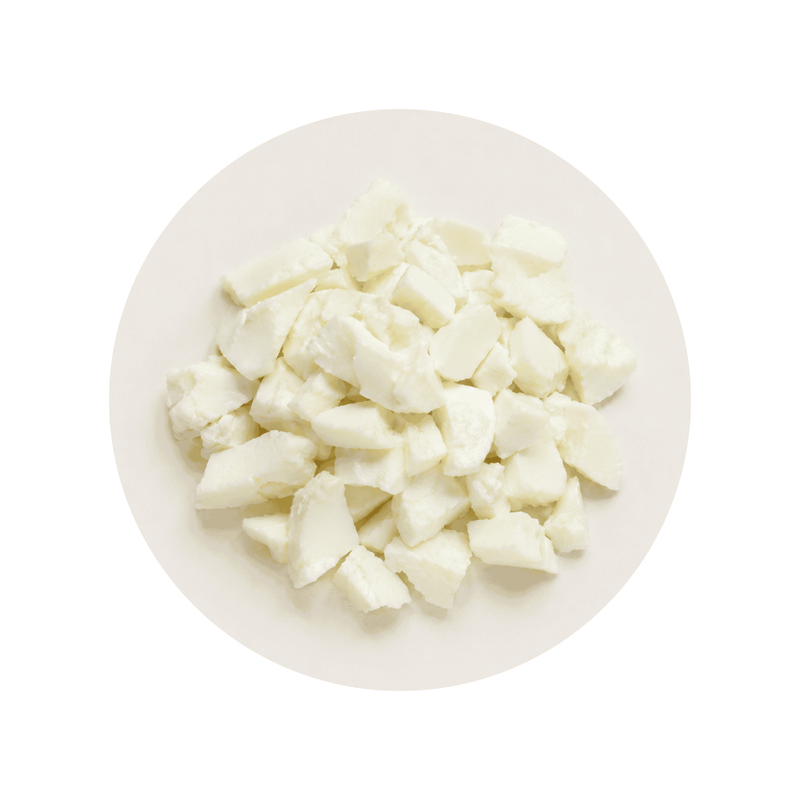L-Methionine ingredient close-up on a cream circular background