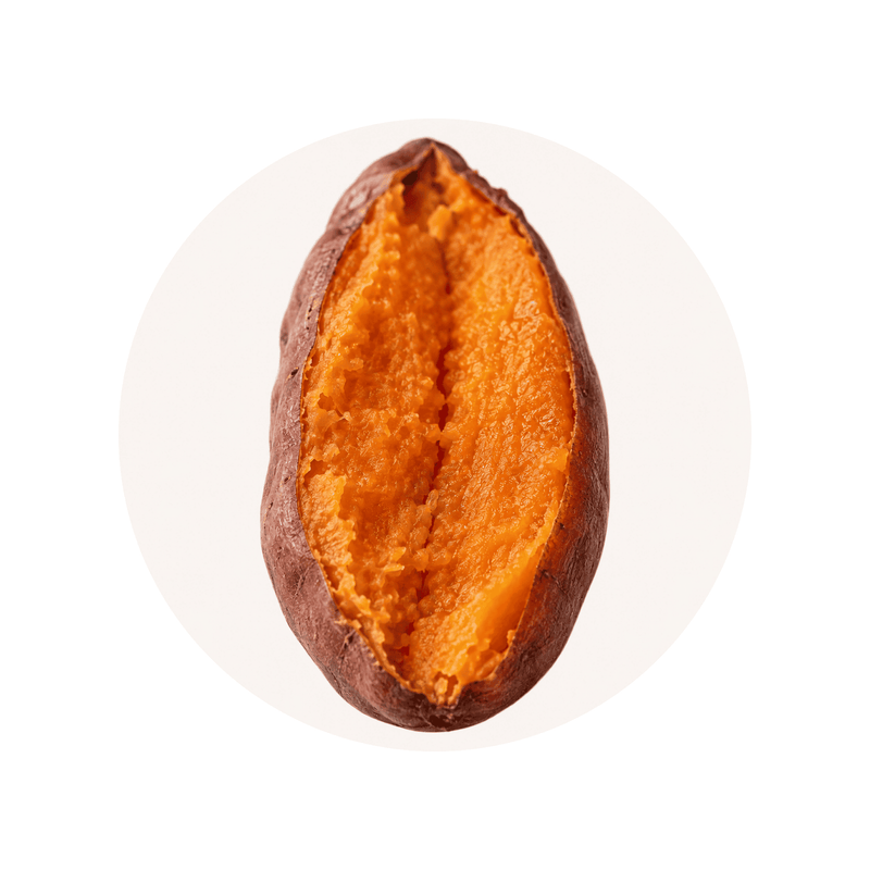Vitamin A ingredient close-up on a cream circular background
